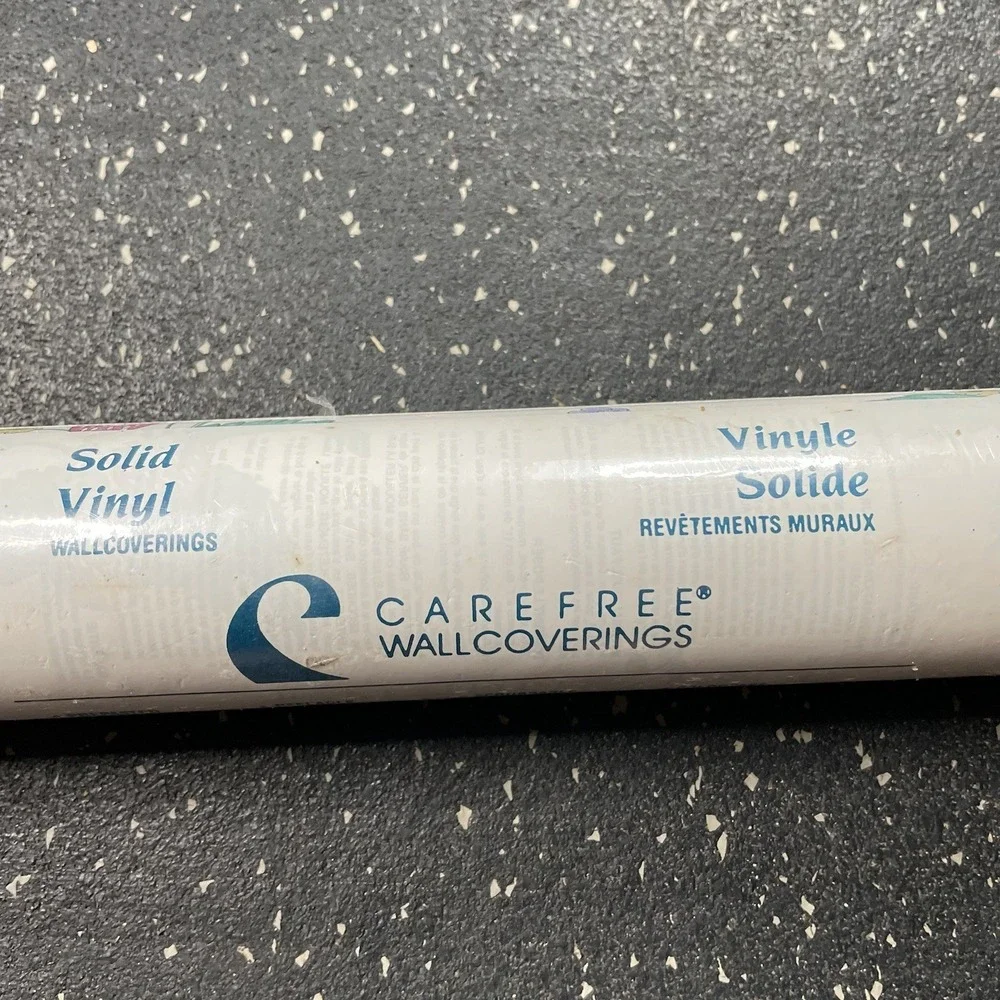 Vtg Carefree Wallcoverings Solid‎ Vinyl Wallpaper White W/ Strawberries 56 sq ft